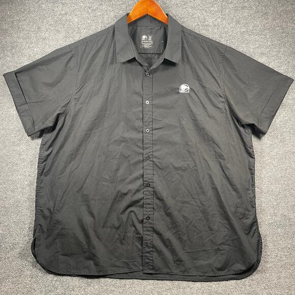 Taco Bell Shirt Men's 2X Black Button Up Short Sleeve Employee Workwear - Picture 1 of 11